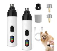 Heusom Silent Pro Nail Grinder, Heusom Silent Groom Nail Grinder, Silent Groom for Dogs and Cats, Rechargeable Usb Charging Pet Nail Grinder, All Pet Sizes and Nail Thicknesses (2Set)