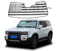 Heutamo Car Front Windshield Sunshade Compatible with Toyota Land Cruiser Prado 250 J250 LC250 2024 2025, American Flag Interior Reflective Sunshade Protector Sun Protection Accessory