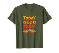 Heute ist EIN guter Tag Inspirational Sunrise am Berg T-Shirt, Men, Olive, M