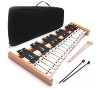 Heuyrao 27 Notes Glockenspiel Xylophone, Professional Wooden Glockenspiel Instrument, Xylophone Bell Kit for Adults and Kids- Includes 4 Mallets and Carrying Bag - Black & White