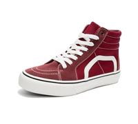 HEVA Women's Classic Canvas Shoes Comfortable Sneakers Men's Lace-up Trainers Casual Shoes(6.5UK 40EU,High Burgundy)