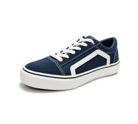 HEVA Women's Classic Canvas Shoes Comfortable Sneakers Men's Lace-up Trainers Casual Shoes(6.5UK 40EU,Low Navy)