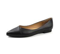 HEVA Women's Classic Pointed Toe Flat Ballet Pumps Shoes Casual Comfort Wedding Shoes(8UK 42EU,Black)
