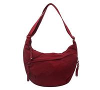 HEVANCIE Half Moon Shoulder Bag Nylon Large Crossbody Bag Slouchy Bag Hobo Bag Bum Bag Crossbag Women's Shoulder Bags (Wine red)