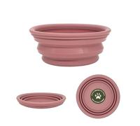 Hevea collapsible dog bowl on the go - made from 100% natural rubber - ultra portable pocket sized water travel dog bowl - (Old rose)