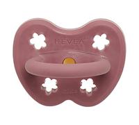 HEVEA Coloured Natural Rubber Pacifier with Natural Colour Pigments, Plant Based, Plastic-Free, Eco-Friendly, BPA-Free & Approved for Food Contact (Rosewood, 3-36 Months Orthodontic Teat Shape)