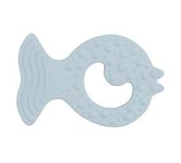 HEVEA Kawan Fish Teether for Babies - 100% Natural Rubber Soothing Teether Toy, BPA-Free & Vegan, Easy-Grip for Soothing Gums (Sky Blue)