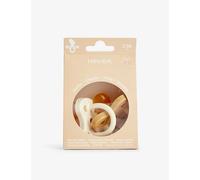 Hevea Milky White and Sand Orthodontic Pack of Two Natural Rubber Pacifiers 3-36 Months