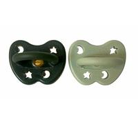 HEVEA Natural Rubber Dummy Pacifier Orthodontic 3-36 Months - Hygienic One Piece Design for Newborns to Toddlers, BPA-Free, Soft & Durable - 2-Pack (Moss Veil)