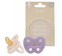 HEVEA Natural Rubber Dummy Pacifier Orthodontic 3-36 Months - Hygienic One Piece Design for Newborns to Toddlers, BPA-Free, Soft & Durable - 2-Pack (Powder Pink & Lavender)