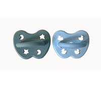 HEVEA Natural Rubber Dummy Pacifier Orthodontic 3-36 Months - Hygienic One Piece Design for Newborns to Toddlers, BPA-Free, Soft & Durable - 2-Pack (Nordic Haze)
