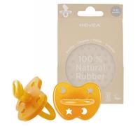 HEVEA Natural Rubber Dummy Pacifier Orthodontic 3-36 Months - Hygienic One Piece Design for Newborns to Toddlers, BPA-Free, Soft & Durable - 2-Pack (Natural)