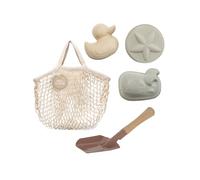HEVEA Natural Rubber Sand Shaper Trio - Eco-Friendly Beach Toys for Kids | Fun Sea Life Figures | Lightweight & Durable Sand Toys | Includes Turtle Bag and Wooden/Metal Shovel