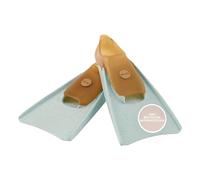 HEVEA Plastic Free Flippers for Kids - Floating Kids Fins for Snorkeling - Comfortable, Durable Danish Design with Easy Wear - Made from Upcycled Natural Rubber (Blue, 34/35)