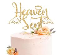 Hevean Sent Cake Topper, Angel Baby Shower Cake Decor, A Little Piece of Heaven, Little Angel Baby Shower Gender Reveal Party Decorations
