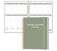 Heveboik Income & Expense Log Book - A4 Income and Expense Tracker for Small Business, Accounting Bookkeeping Tracking for Woman and Man, 8" x 10.5", Green