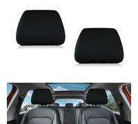 Heveer Car Headrest Covers 2Pcs Dustproof Car Head Rest Covers Washable Universal Head Rest Protector Cover with Elasticated Hems for Truck Bus Coach Auto Black