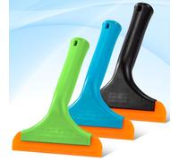 Heveer Silicone Window Squeegee Small Windscreen Squeegee Car Non-Slip Shower Squeegee Small for Window Cleaner Bathroom Cleaning Mirror Glass Pack of 3