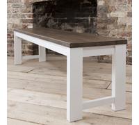 (Hever Bench in White and Dark Pine) Hever Dining Bench