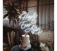 HEVMEVENI Happily Ever After Neon Light Sign, Flex Led Text Neon Light Sign Neon LED Neon Sign Home Room Wedding Marriage Party Decorative