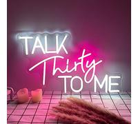 HEVMEVENI TALK Thirty TO ME Neon Sign, Neon Sign Custom for Birthday Party 30th Birthday Gifts Led Sign Art Birthday Neon Home Decor Anniversary Party