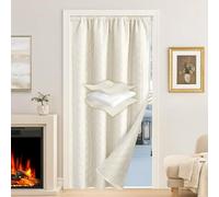HEVMOR Quilted Heavy Duty Door Curtain Liner, W55''xL69'', Insulate Blackout Thermal Curtain Lining with Multiple Hanging Options, Thermal Drapes for Living Room & Bedroom, Doorway (Beige)