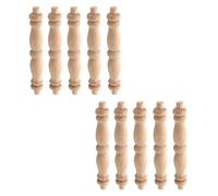 HEVSTIL 10-Pack 5 1/2" Wooden Baluster Spindles, Decorative Unpainted Unfinished Wood Natural Cutout Spindles for Furniture, Crafts