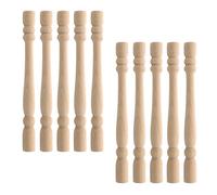 HEVSTIL 10-Pack 8 2/3" Wooden Baluster Spindles, Decorative Unpainted Baluster Unfinished Wood Natural Cutout Spindles for Furniture, Crafts