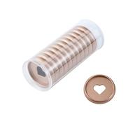 HEVSTIL 11Pcs Heart Plastic Expander Discs Plastic Loose Leaf Binder Discs Scrapbooking Supplies Discbound Expansion Discs for Notebooks, Planners & Journals(28mm,Rose Gold)