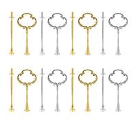 HEVSTIL 9 Set Cake Stand Hardware Kit Flower Shape 2 Tiered Tray Hardware Fittings for Cake Stand,2 Tier Cake Stand Fittings Hardware Holder for Weeding,Party,Gold,Silver