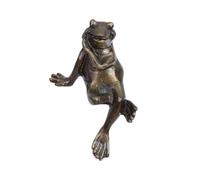 HEVSTIL Brass Frog Cabinet Knobs - Antique Gold Animal Shaped Drawer Handles Decorative Frog Pulls for Kitchen Cabinets, Dressers & Furniture - Includes Screws