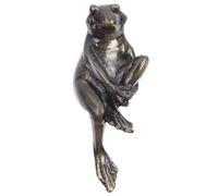 HEVSTIL Frog Cabinet Handles - Antique Gold Brass Animal Drawer Knobs | Decorative Frog-Shaped Pulls with Screws for Kitchen Cabinets, Dressers & Furniture (Single-Hole Mounting)
