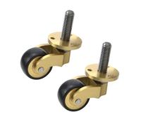 HEVSTIL Solid Brass Stem Caster Furniture Casters for Floor Mat Antique Retro Caster Wheels for Chairs/Tables/Furniture,Pack of 2