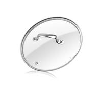 HEVSTIL Tempered Glass Lid, 9in Clear Glass Pot Lid with Steel Handle