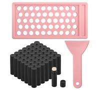 Hevtsde Plastic Twist up Lip Balm Tube Compact Multipurpose Empty Lipstick Tube With Filling Tray Spatula for DIY Solid Perfume(Pink + black)