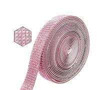 Hevysuo 1 Rolls Self Adhesive Crystal Rhinestone Sticker 0.53 inch,DIY Diamond Tape for DIY Art,Crafts,Home,Event Decor,Length 273cm,Light Pink