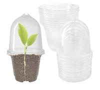 Hevysuo 12 Pcs Clear Nursery Pots with Humidity Dome,9cm Small Plastic Plant Flower Pots with Hole and 12 Pcs Plant Labels,for Seed,Cuttings,Succulents