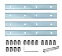 Hevysuo 4 Pcs 4040 Series Straight line Track Connectors,Carbon Steel Aluminum Profile Straight,Extruded AluminumStraight Line Connector,with M6x12 Screws Wrench for 20 Series Aluminum Profile,Silver