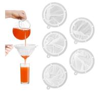 Hevysuo 5 Pcs Ultra Fine Mesh Strainer,Nylon Mesh Sieve Mesh Colander,5 Sizes Mesh Food Filter Sieve,Compatible with 13 cm Funnel for Soy Milk Juice Tea Coffee Nutmilk,White