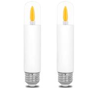 HEWA-Tech Flame Effect Light Bulbs Flickering E27 LED Bulbs for Party Patio Porch Home Indoor & Outdoor Decorations (T9, Retro, Acrylic and Glass, 2, one Size, Flame Effect Bulb)