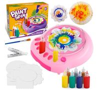 Hewaurorion Spin Art Painting Machine Kit for Kids, Arts and Crafts Spinner Painting Toys Kit for Boys and Girls Aged 6 7 8 9 Years (Pink)
