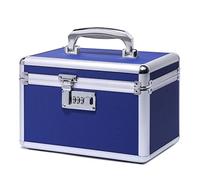 HEWEI WORKS Combination Locking Medication Box with Portable Storage Case, 10.2''x 6.8''x 6.8'', Childproof Medicine Lock Organizer, Lockable Box for Documents & Valuables (Blue/Small)