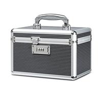 HEWEI WORKS Combination Locking Medication Box with Portable Storage Case, Childproof Medicine Lock Organizer, Lockable Box for Documents & Valuables (Gray, Small)