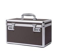 HEWEI WORKS Combination Locking Medication Box with Portable Storage Case, Childproof Medicine Lock Organizer, Lockable Box for Documents & Valuables (Coffee, Large)