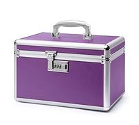 HEWEI WORKS Combination Locking Medicine Box with Portable Storage Case, 31x18.3x19.3cm, Childproof Medication Lock Organizer, Lockbox for Secure Cash, Jewelry, ID Documents (Purple/Medium)