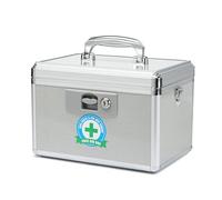 HEWEI WORKS Key Locking Medicine Box with Portable Storage Case, Child Safe Medication Lock Organizer, Locked Empty First Aid Storage Chest, Lockbox for Drugs use