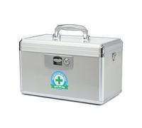 HEWEI WORKS Key Locking Medicine Box with Portable Storage Case, Child Safe Medication Lock Organizer, Locked Empty First Aid Storage Chest, Lockbox for Drugs use (Large)