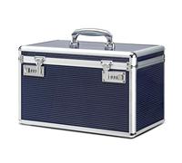 HEWEI WORKS Large Capacity Combination Locking Medicine Box with Portable Storage Case, 15 x 8.7 x 9.3 Inch, Childproof Medication Lock Organizer, Lockbox for Secure Cash, ID Documents (Blue/X-large)