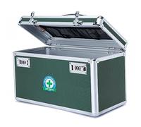 HEWEI WORKS Large capacity Locking Box， Lockable Medication Box with Portable Storage Case, 15''x 8.7''x 9.3'', Childproof Medicine Lock Organizer, Locked Empty First Aid Storage Case (GREEN)