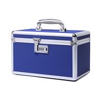 HEWEI WORKS Lockable Medication Box with Portable Storage Case, 12.2''x 7.2''x 7.6'', Childproof Medicine Organizer with Combination Lock, Locking Box for Money, Documents & Meds (Blue/Medium)